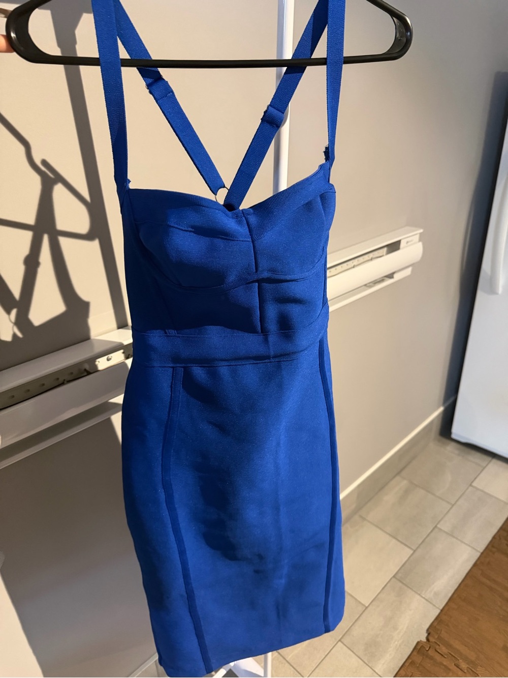 Royal Blue Strappy Bodycon Bandage Dress - Women